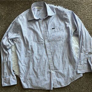 Faconnable Dress Shirt Button Down Striped Womens Size XXL